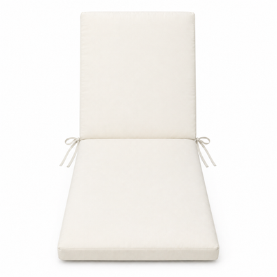Cuscino per lettino da esterno 190x60 cm con schienale reclinabile e laccetti in poliestere – Avorio