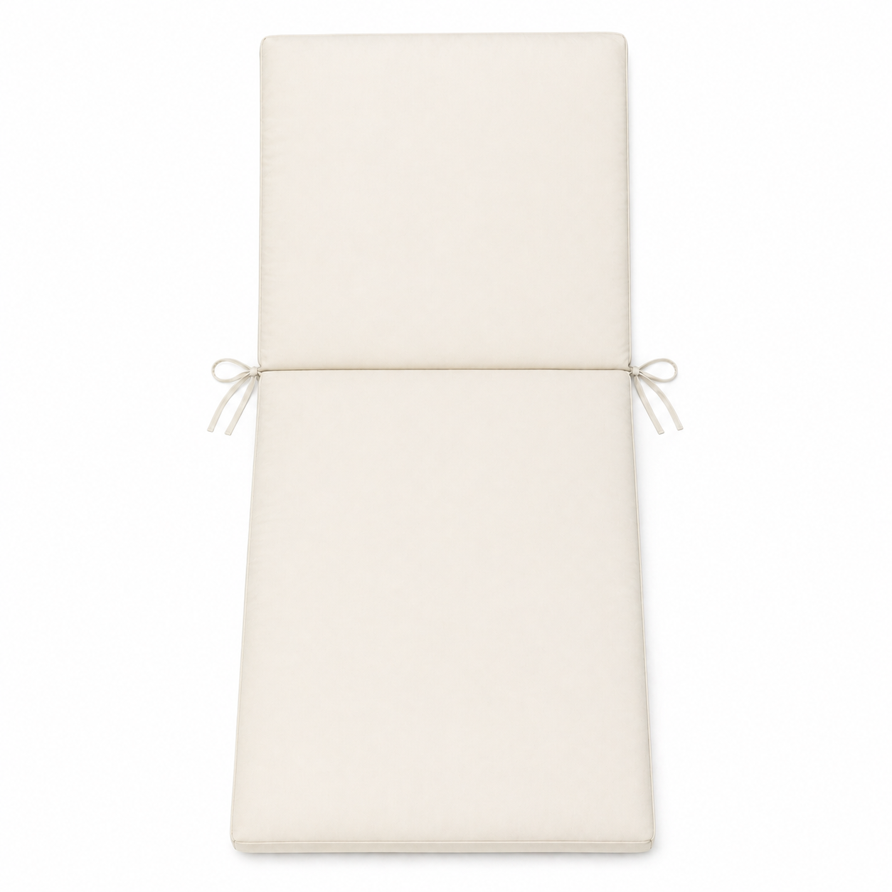 Cuscino per lettino da esterno 190x60 cm con schienale reclinabile e laccetti in poliestere – Avorio