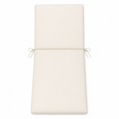 Cuscino per lettino da esterno 190x60 cm con schienale reclinabile e laccetti in poliestere – Avorio