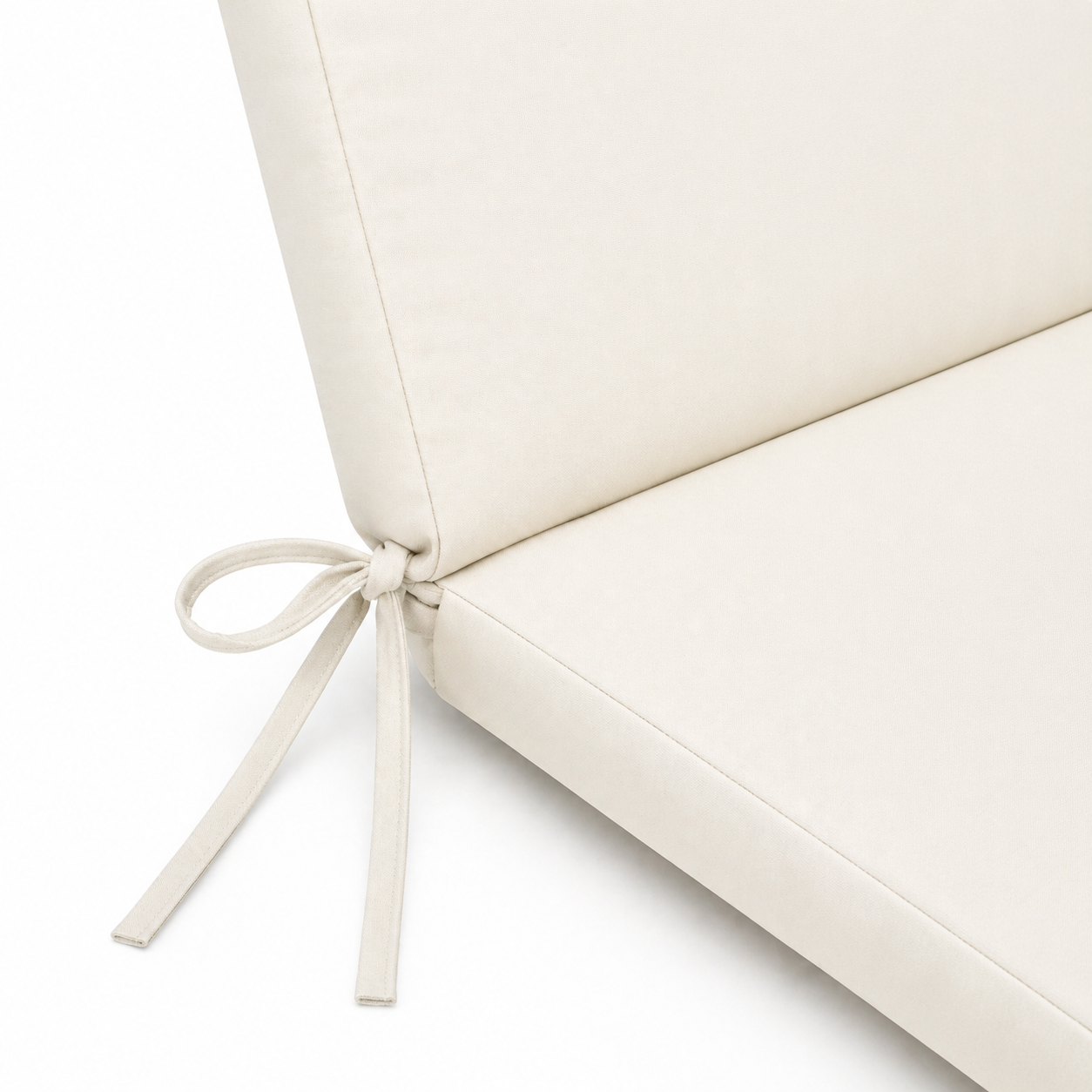 Cuscino per lettino da esterno 190x60 cm con schienale reclinabile e laccetti in poliestere – Avorio