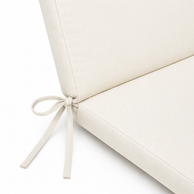 Cuscino per lettino da esterno 190x60 cm con schienale reclinabile e laccetti in poliestere – Avorio