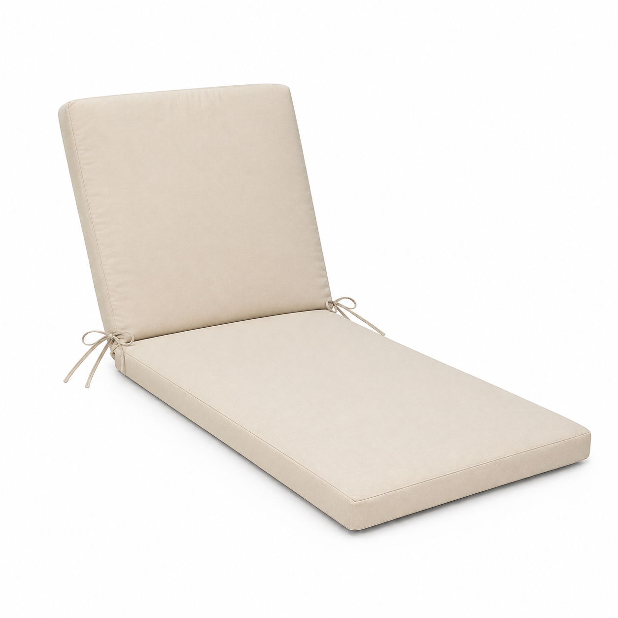 Cuscino per lettino da esterno 190x60 cm con schienale reclinabile e laccetti in poliestere – Beige