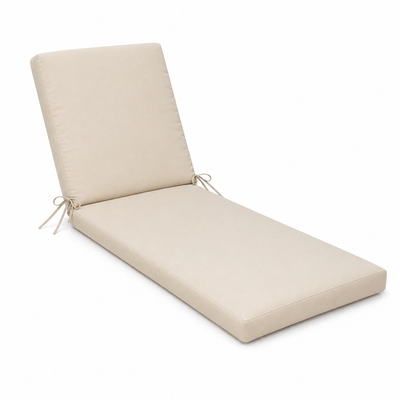 Cuscino per lettino da esterno 190x60 cm con schienale reclinabile e laccetti in poliestere – Beige