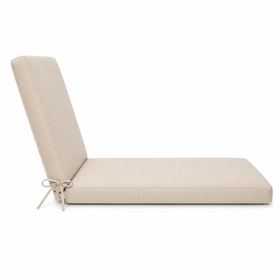 Cuscino per lettino da esterno 190x60 cm con schienale reclinabile e laccetti in poliestere – Beige
