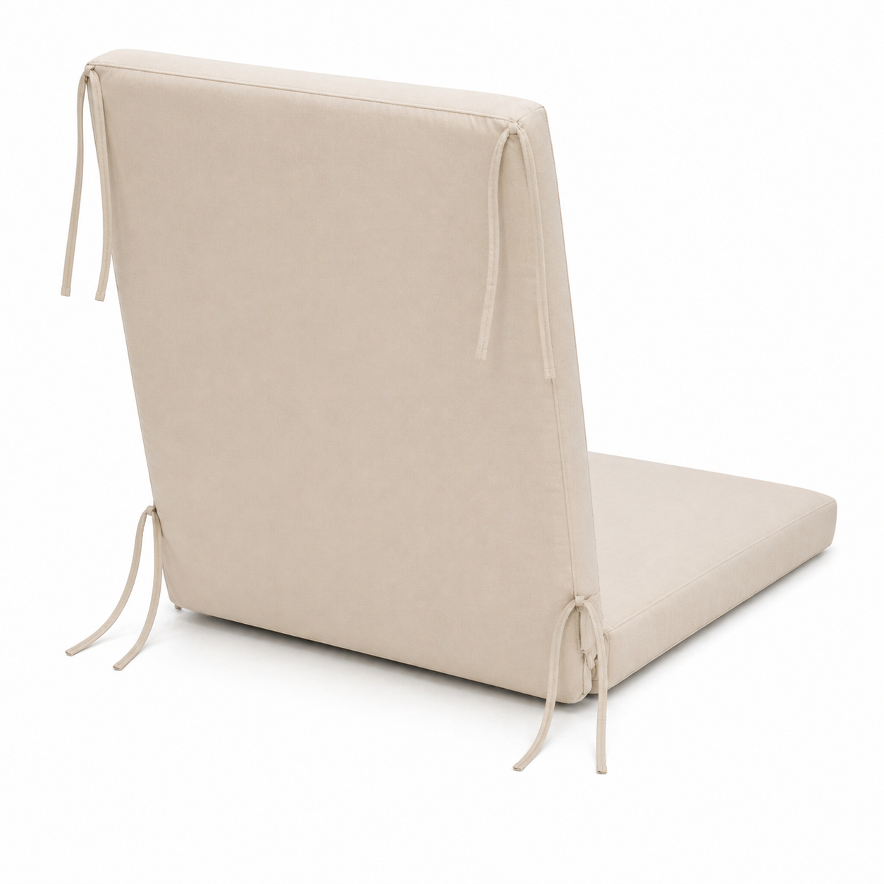 Cuscino per lettino da esterno 190x60 cm con schienale reclinabile e laccetti in poliestere – Beige