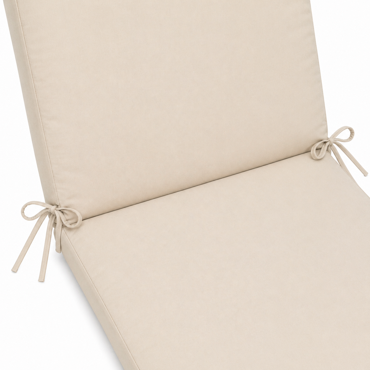 Cuscino per lettino da esterno 190x60 cm con schienale reclinabile e laccetti in poliestere – Beige