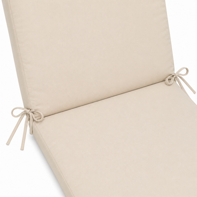 Cuscino per lettino da esterno 190x60 cm con schienale reclinabile e laccetti in poliestere – Beige