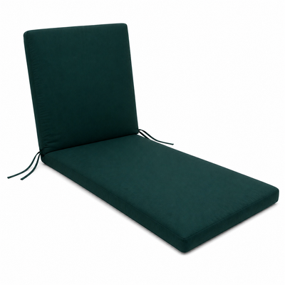 Cuscino per lettino da esterno 190x60 cm con schienale reclinabile e laccetti in poliestere – Verde