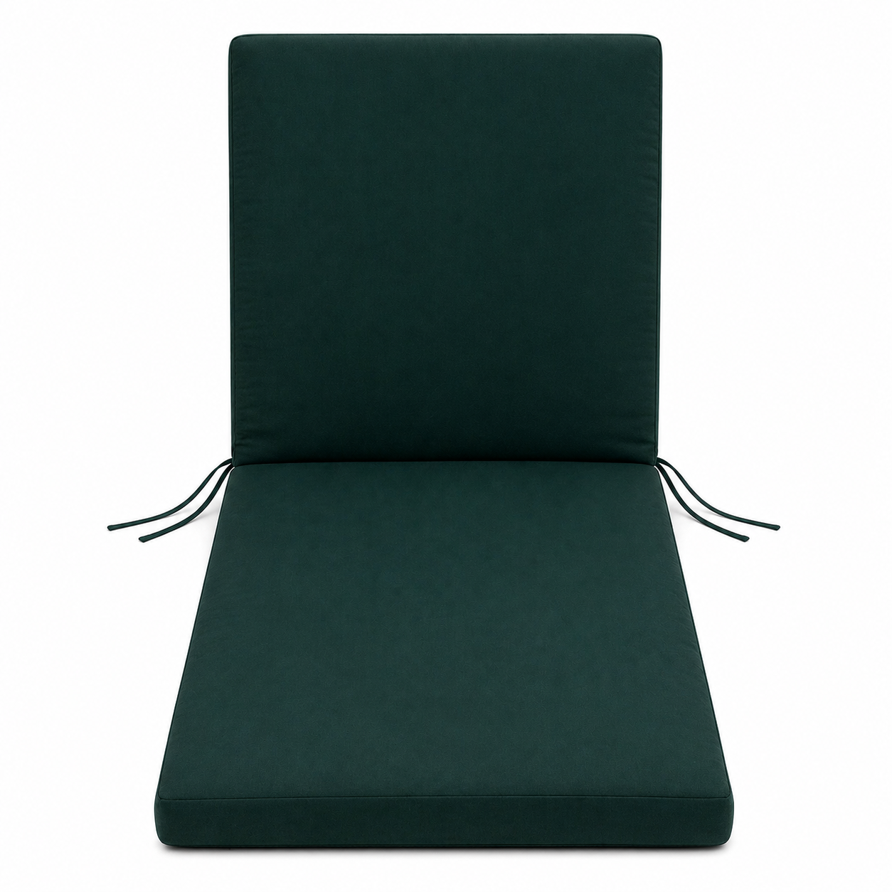 Cuscino per lettino da esterno 190x60 cm con schienale reclinabile e laccetti in poliestere – Verde