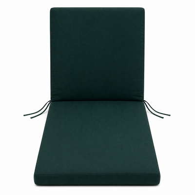 Cuscino per lettino da esterno 190x60 cm con schienale reclinabile e laccetti in poliestere – Verde