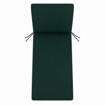 Cuscino per lettino da esterno 190x60 cm con schienale reclinabile e laccetti in poliestere – Verde