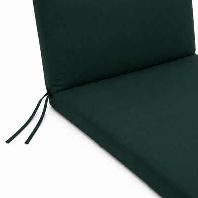 Cuscino per lettino da esterno 190x60 cm con schienale reclinabile e laccetti in poliestere – Verde