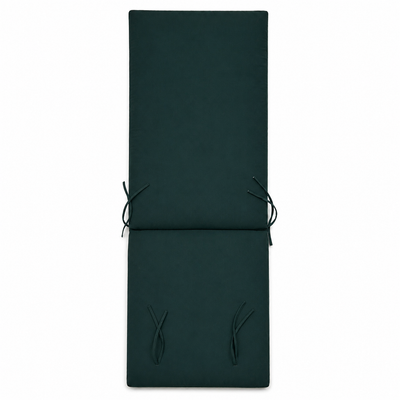 Cuscino per lettino da esterno 190x60 cm con schienale reclinabile e laccetti in poliestere – Verde