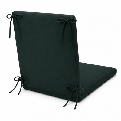 Cuscino per lettino da esterno 190x60 cm con schienale reclinabile e laccetti in poliestere – Verde