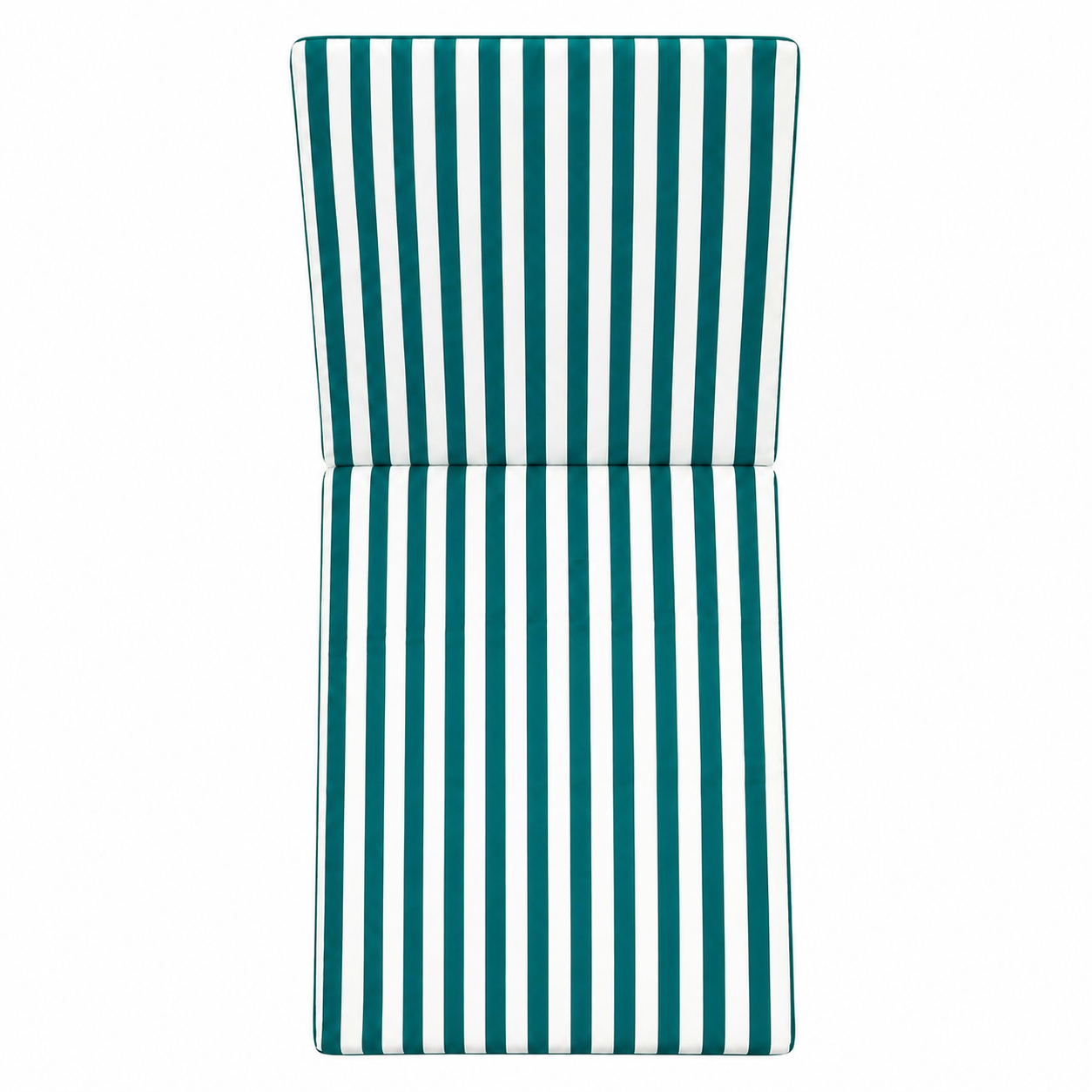 Cuscino per lettino da esterno 190x60 cm a righe con schienale reclinabile e laccetti in poliestere – Verde/Bianco