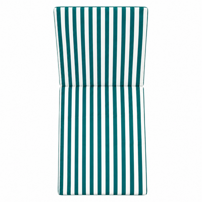 Cuscino per lettino da esterno 190x60 cm a righe con schienale reclinabile e laccetti in poliestere – Verde/Bianco