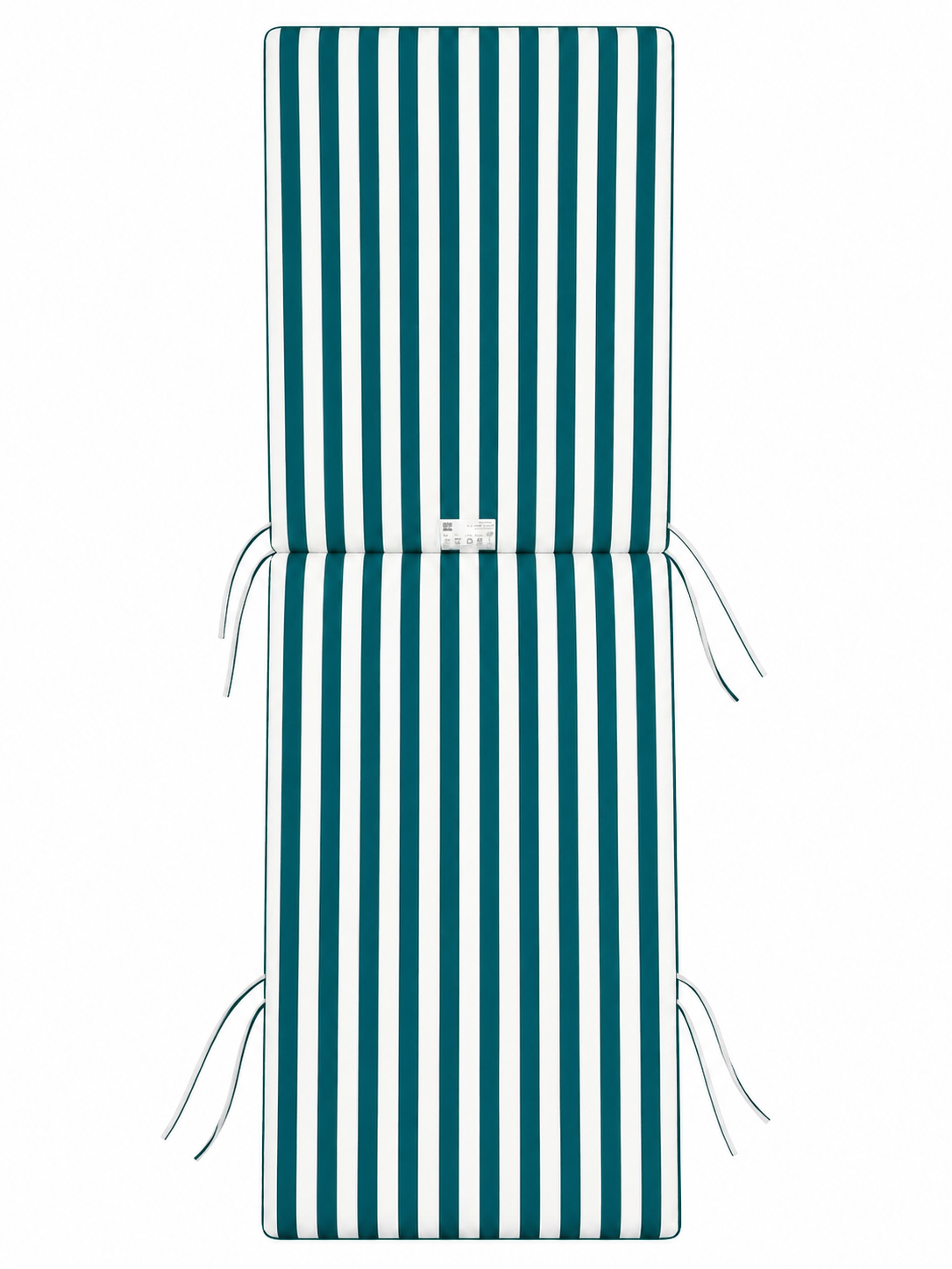 Cuscino per lettino da esterno 190x60 cm a righe con schienale reclinabile e laccetti in poliestere – Verde/Bianco