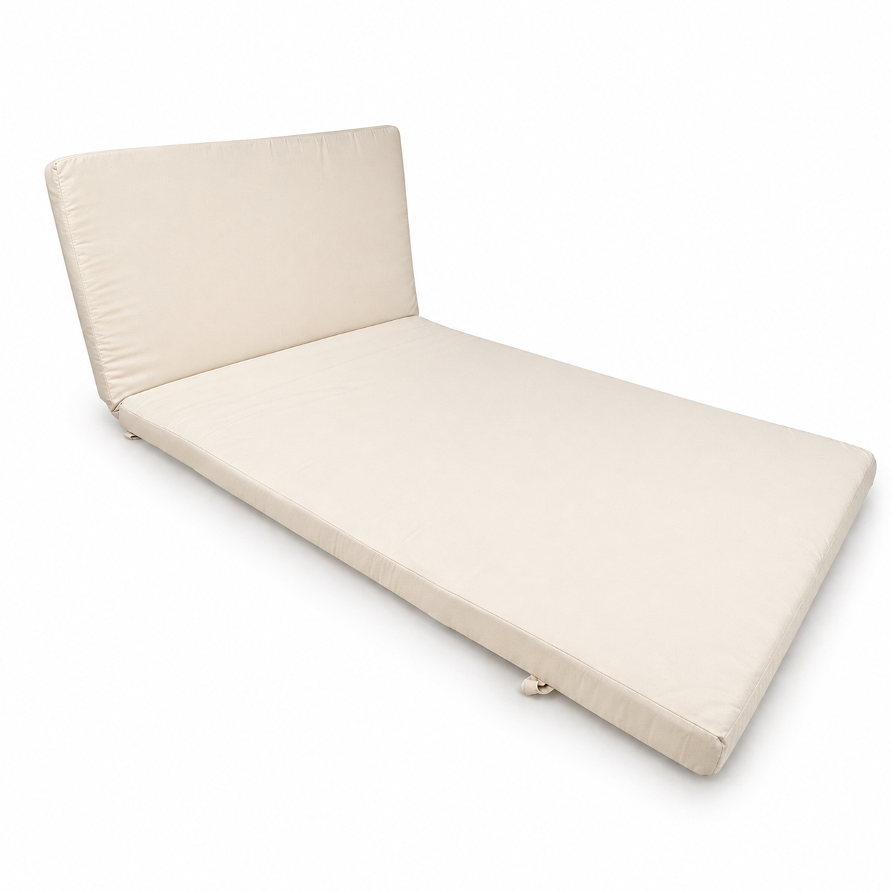 Cuscino per lettino da esterno 193x84 cm con schienale reclinabile e velcro in poliestere – Avorio