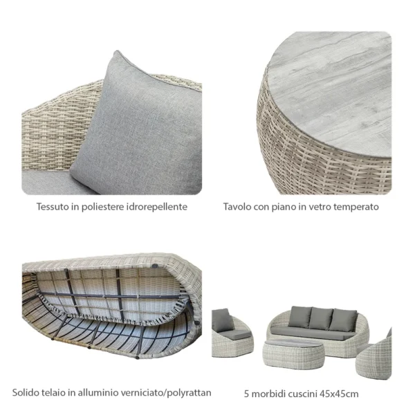 Caratteristiche Salottino Santorini Plus