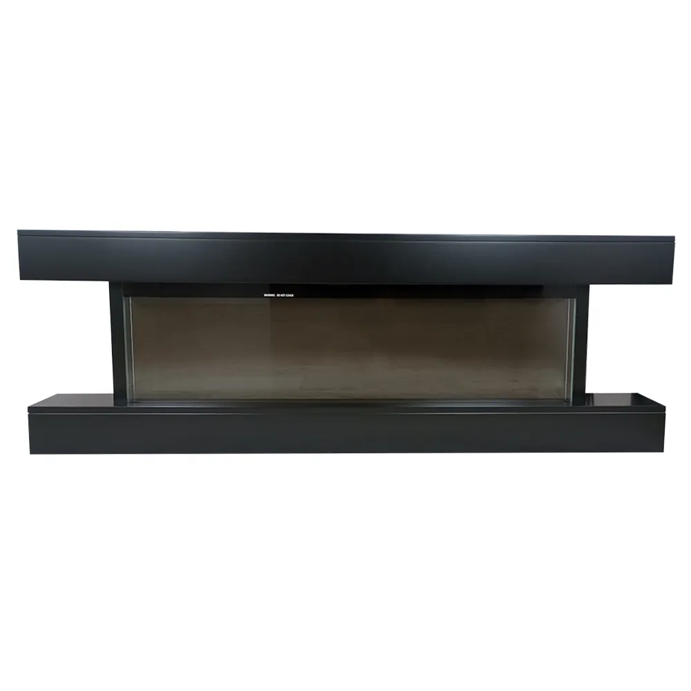 Image of Tempo Style - Camino elettrico a parete e da incasso ALARO ULTRA+ | Stufa ventilata da 750W/1500W a basso consumo (Nero, 152cm)