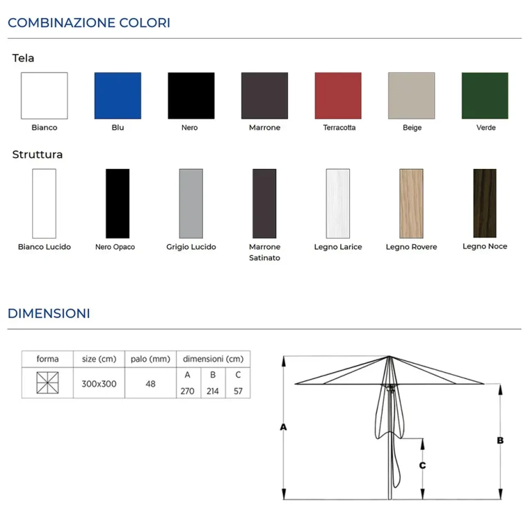 Combinazioni Colori + Dimensioni