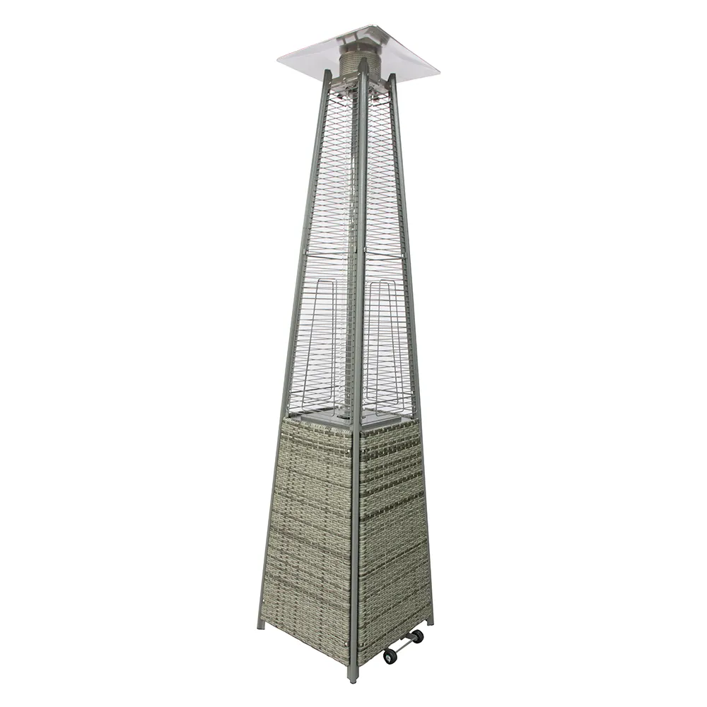 Image of Tempo Style - Stufa a Gas Pyramid ( 5kW, 13kW) | Stufa da esterno Grigio Rattan